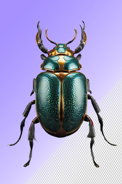 PSD 3D beetle isolated on a transparent background