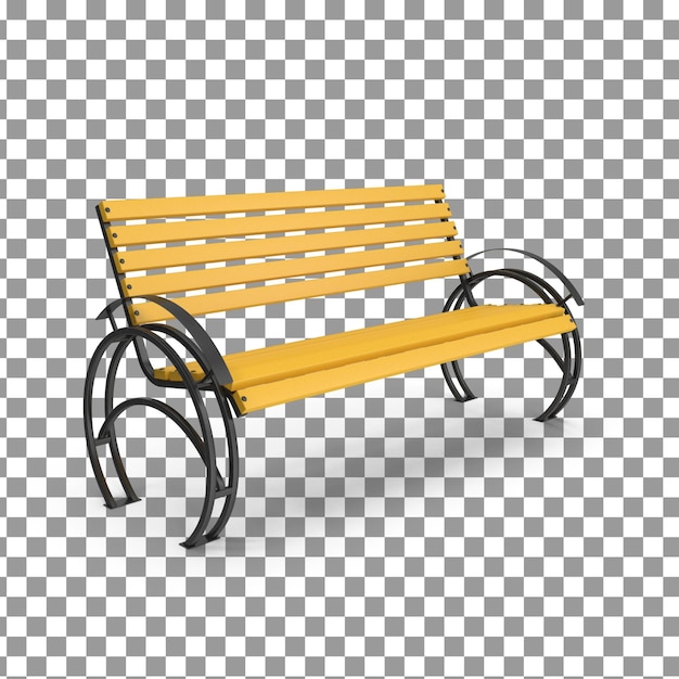 PSD 3D Bench on isolated and transparent background