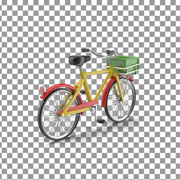 PSD 3D Bicycle on isolated and transparent background