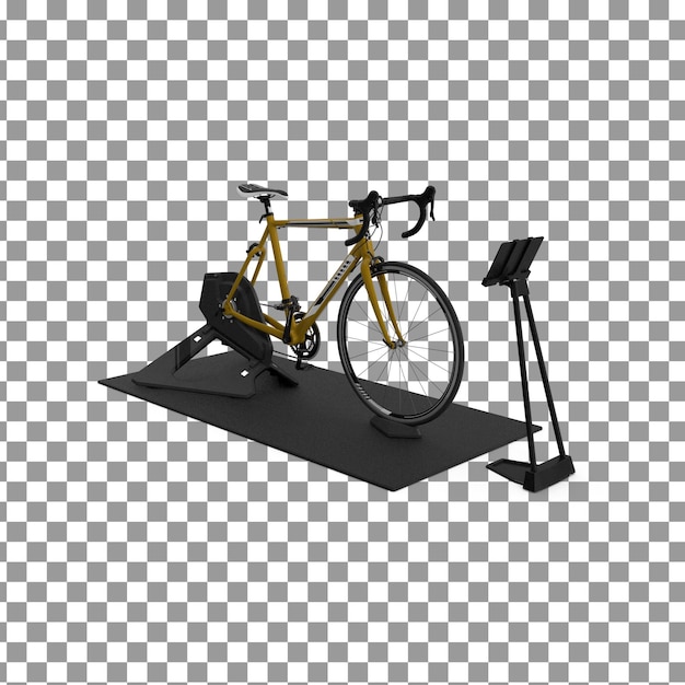 PSD 3D Bicycle spinning bike on isolated and transparent background