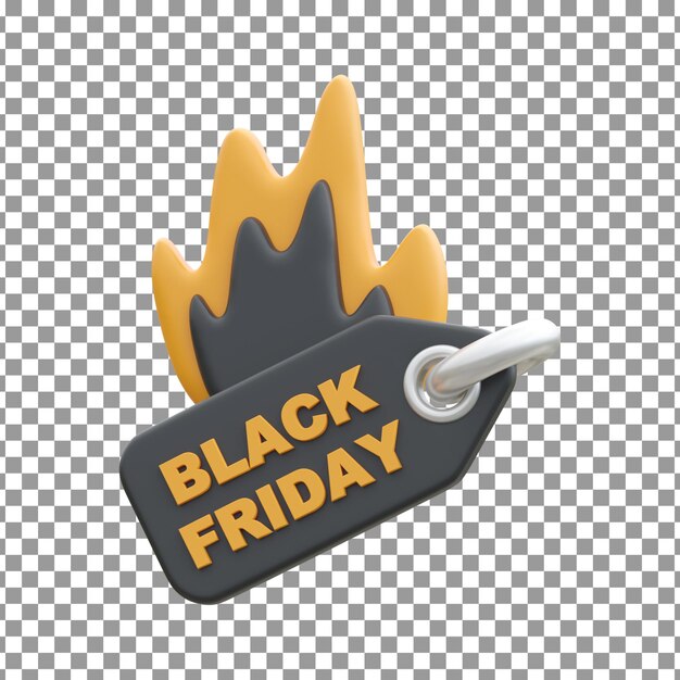 PSD psd 3d black friday sale icon on isolated and transparent background