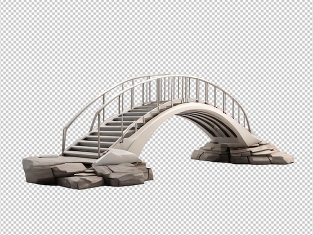 psd of a 3d bridge on transparent background