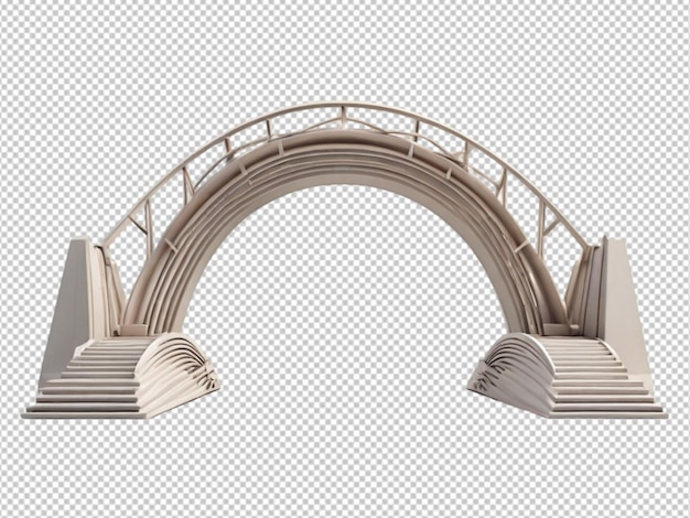 psd of a 3d bridge on transparent background