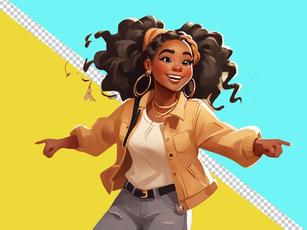 psd of a 3d cartoon character of a dancing girl