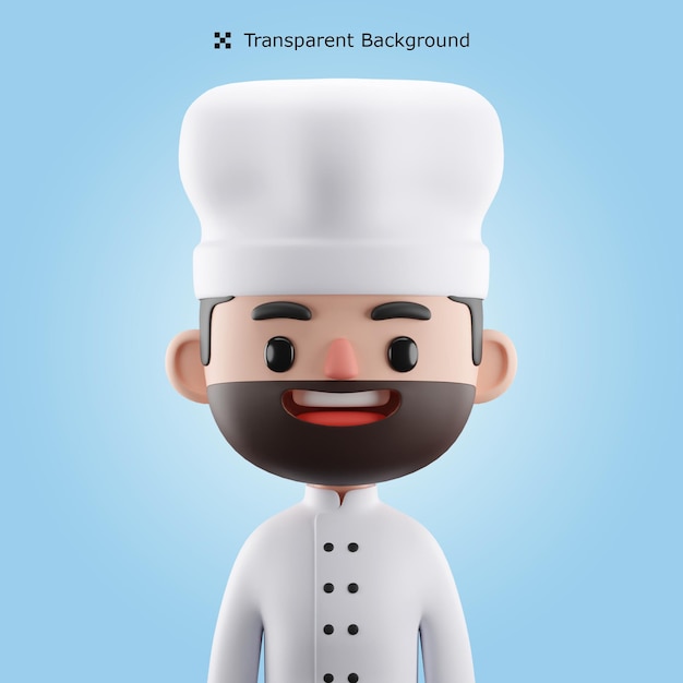 PSD 3d Chef Cartoon Avatar