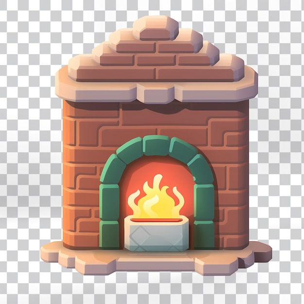 Psd 3d a christmas fireplace illustration png download