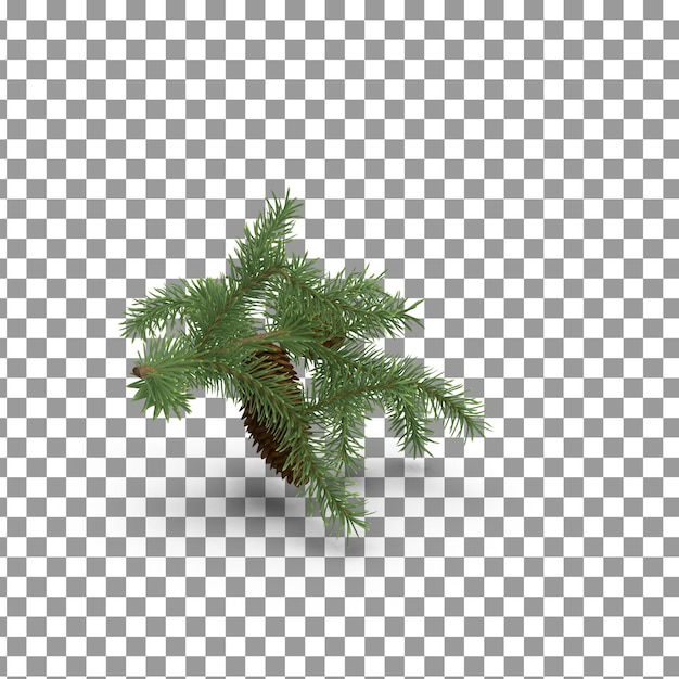 PSD 3D Cristmas tree on isolated and transparent background