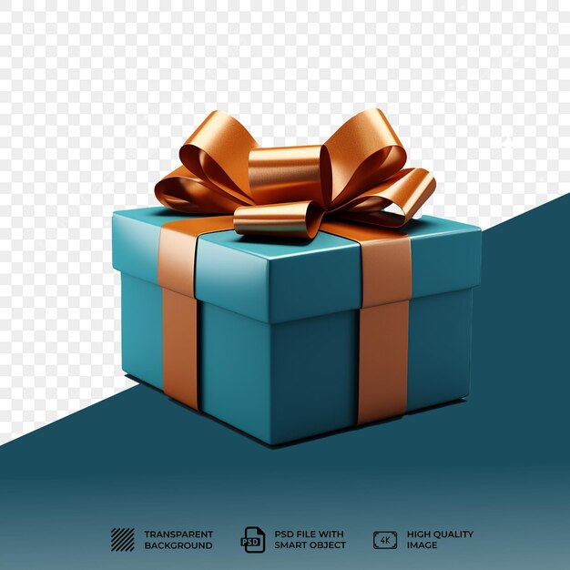 PSD 3D gift box isolated on transparent background