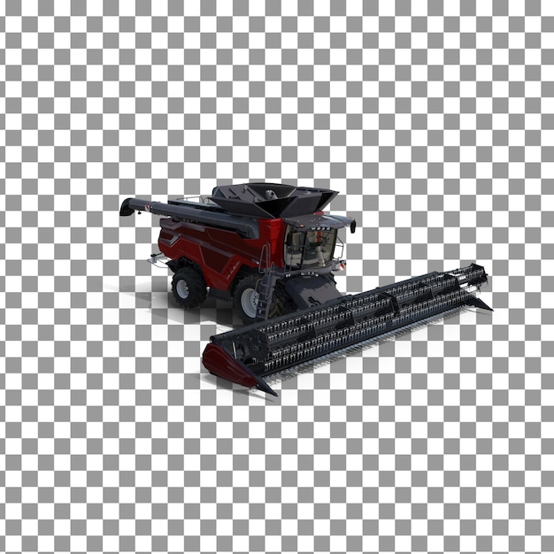 PSD 3D Harvesters machine on isolated and transparent background