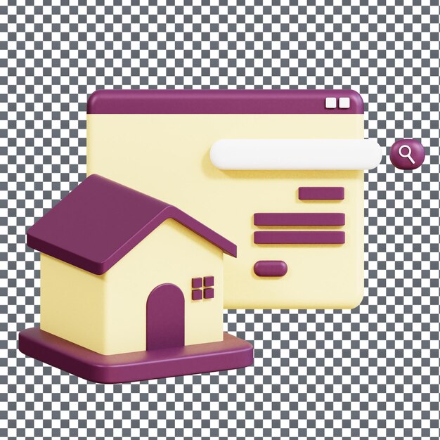 PSD psd 3d house icon on isolated and transparent background