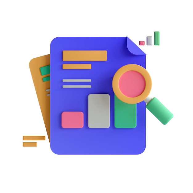 PSD 3d icon for product management prediction