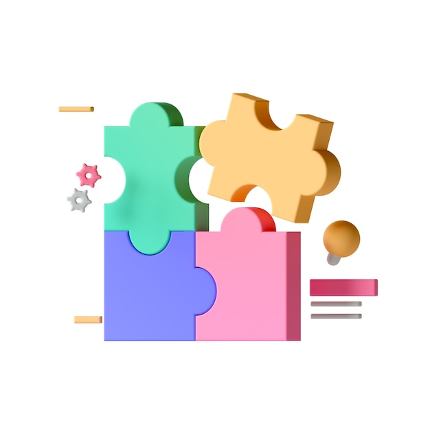 PSD 3d icon puzzle problem solving