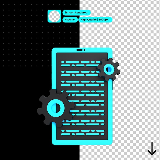 PSD psd 3d illustration of app development 1