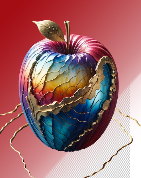 PSD 3d illustration apple isolated on transparent background