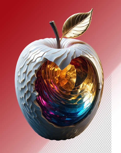 PSD 3d illustration apple isolated on transparent background