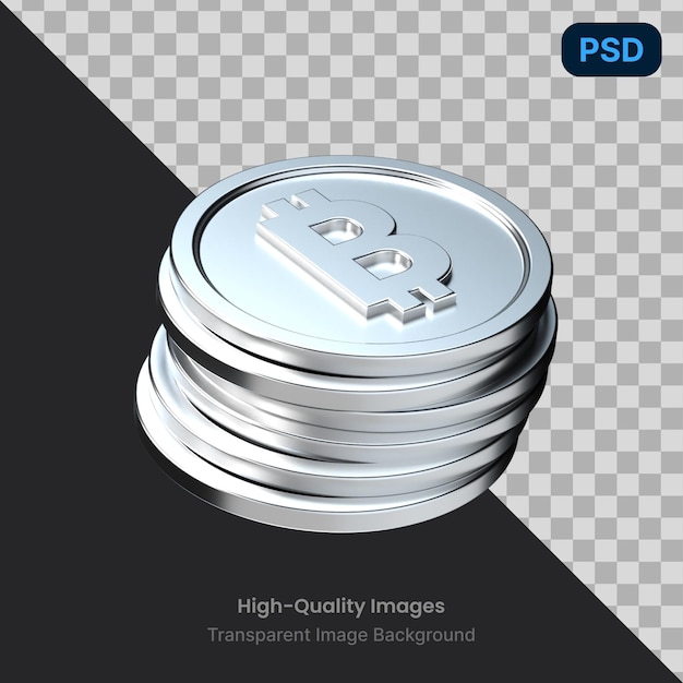 PSD psd 3d illustration of a bitcoins