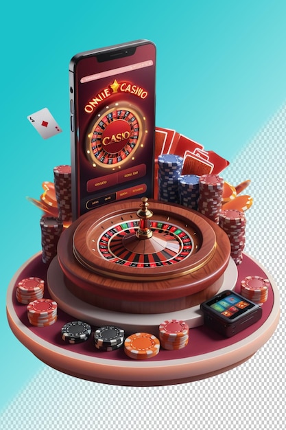 PSD 3d illustration Casino isolated on transparent background