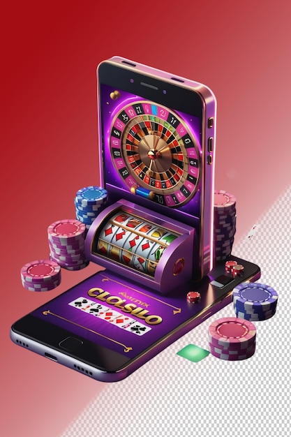 PSD 3d illustration Casino isolated on transparent background