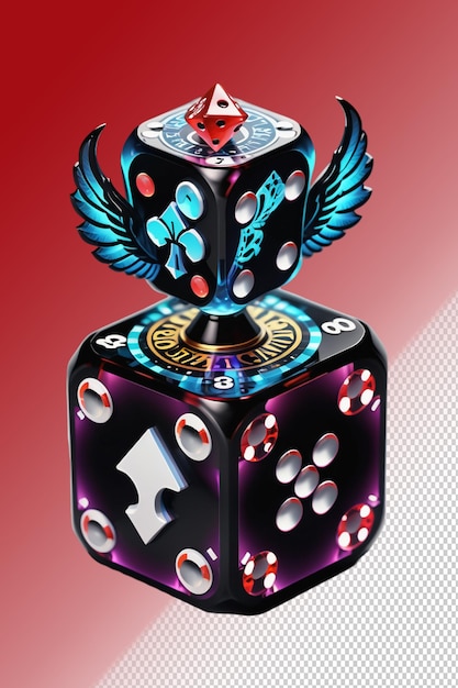 PSD 3d illustration Casino isolated on transparent background