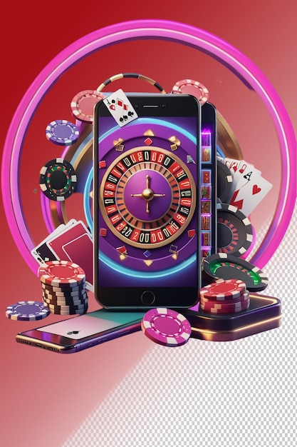 PSD 3d illustration Casino isolated on transparent background