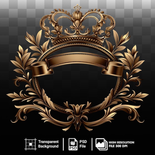 PSD 3d illustration Crown isolated on transparent background