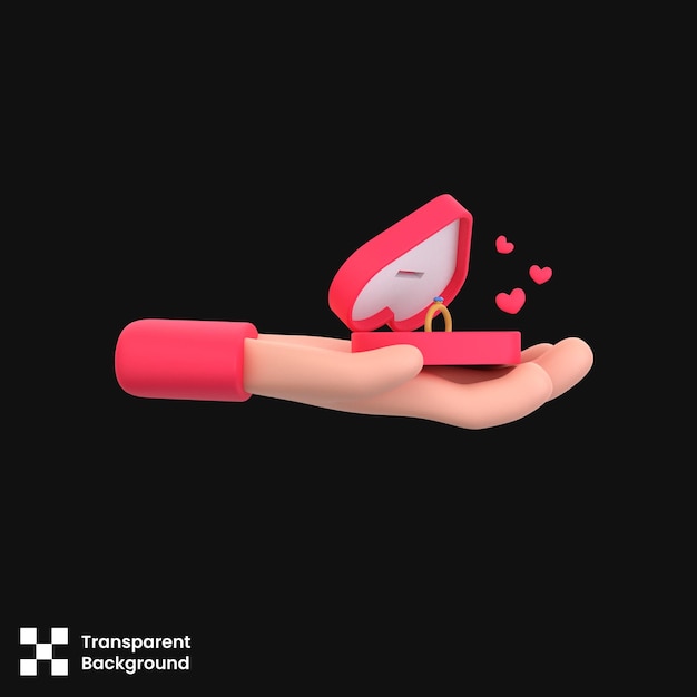 PSD 3D illustration of engagement ring