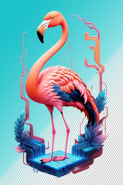 PSD 3d illustration Flamingo isolated on transparent background