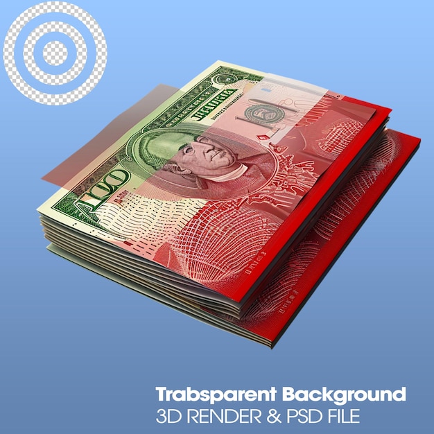 PSD 3d illustration passport isolated on transparent background