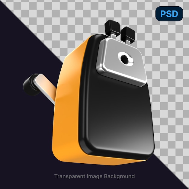 PSD psd 3d illustration of a pencil sharpener