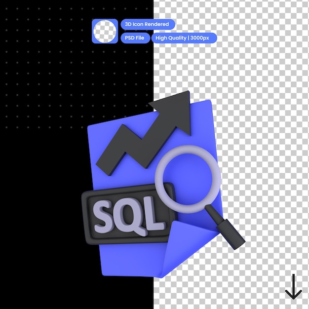 PSD 3D illustration of Query Analysis