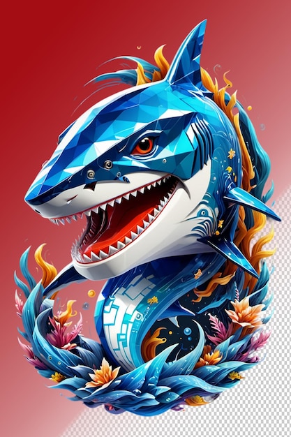 PSD 3d illustration Shark isolated on transparent background