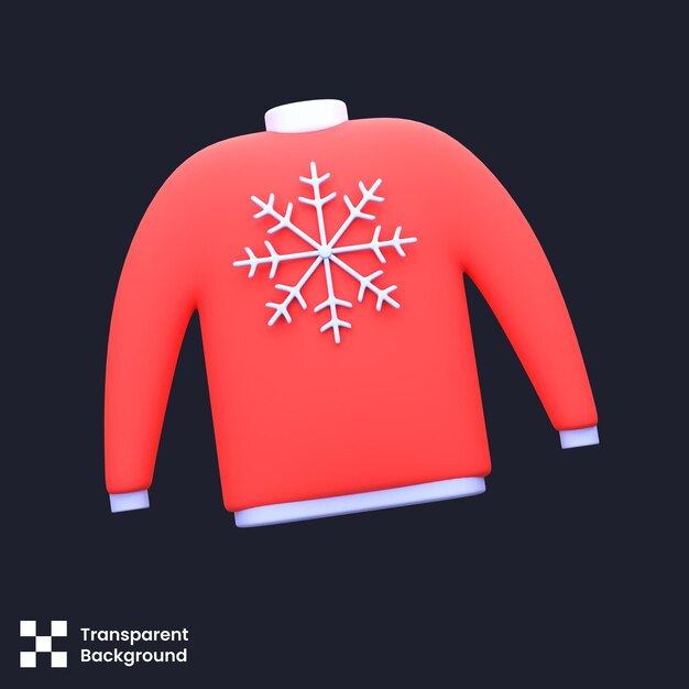 PSD 3D illustration of Snowflake Sweater