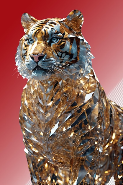 PSD 3d illustration Tiger isolated on transparent background