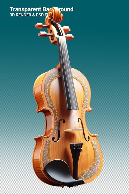 PSD 3d illustration violon isolated on transparent background