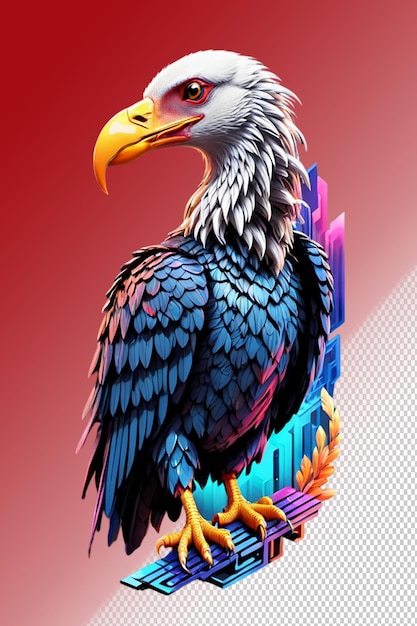 PSD 3d illustration Vulture isolated on transparent background