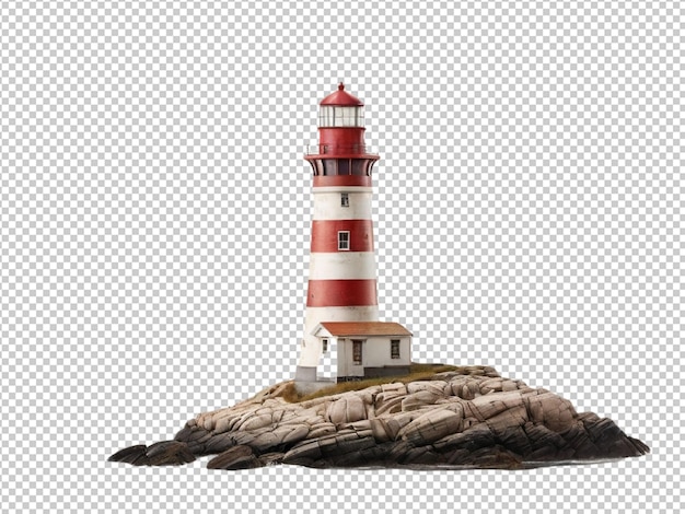 psd of a 3d light house on transparent background