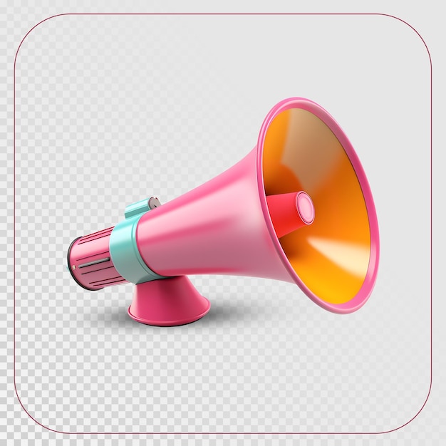 PSD 3d megaphone for marketing campaign isolated on transparent background