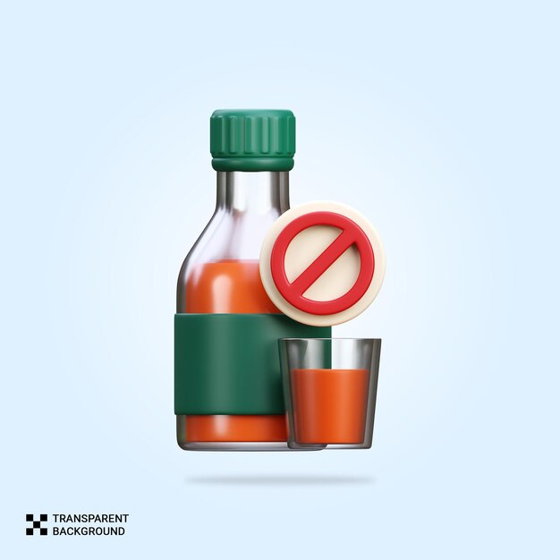 PSD 3D no alcohol icon