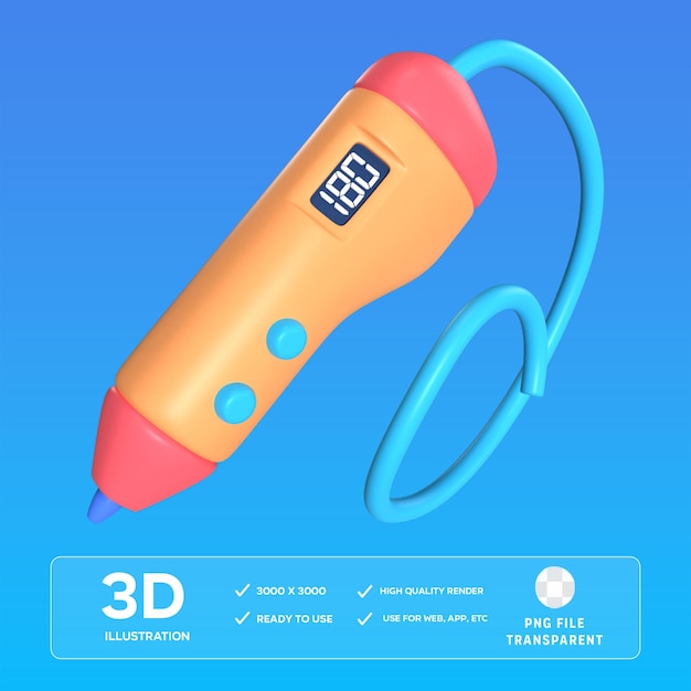 PSD 3D pen 3D Illustration