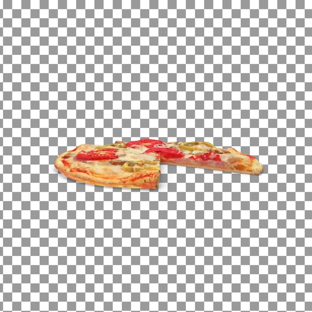 PSD 3D Pizza chicken Italian sausage on isolated and transparent