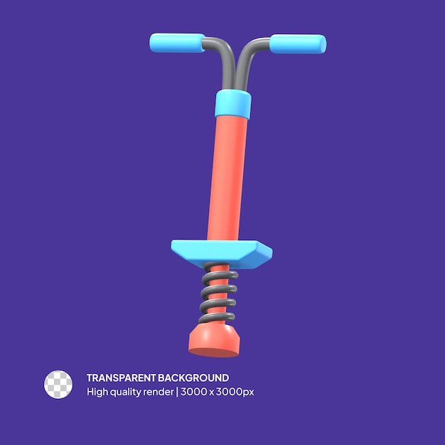 PSD 3D Pogo Stick Isolated Background