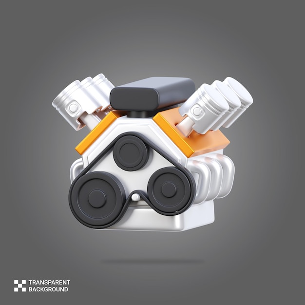 PSD 3d render car engine icon