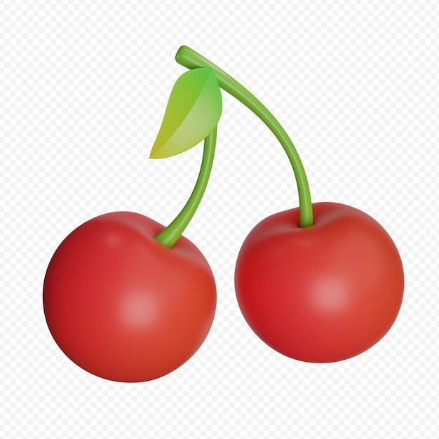 PSD 3d render illustration of  cherry