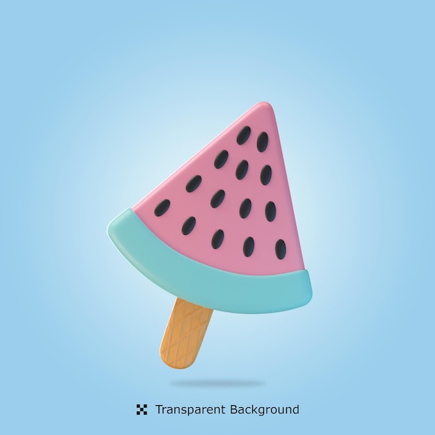 PSD 3d render illustration ice cream stick isolated icon