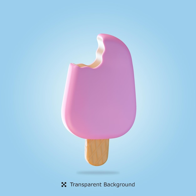 PSD 3d render illustration ice cream stick isolated icon