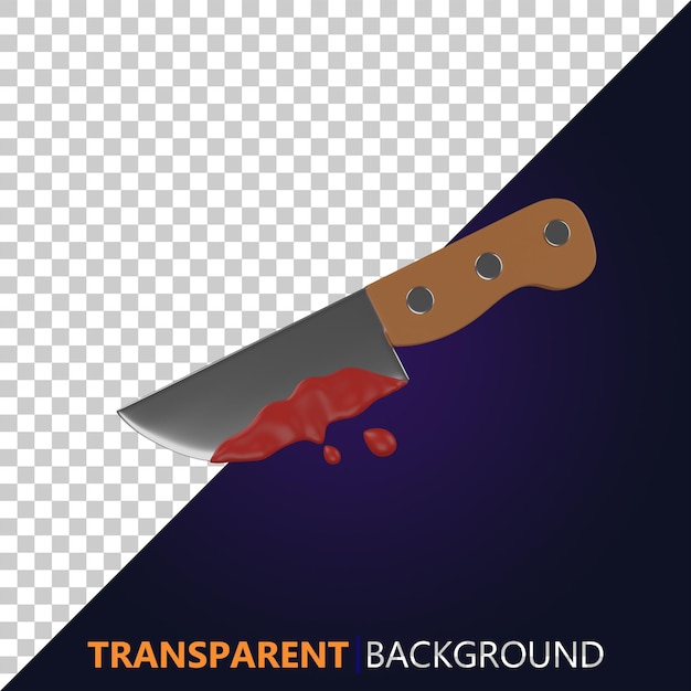 PSD psd 3d render knife with blood in it illustration