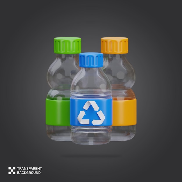 PSD psd 3d render of plastic recycling icon illustration