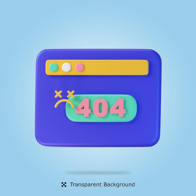 PSD psd 3d rendering 404 error 3d icon isolated illustration