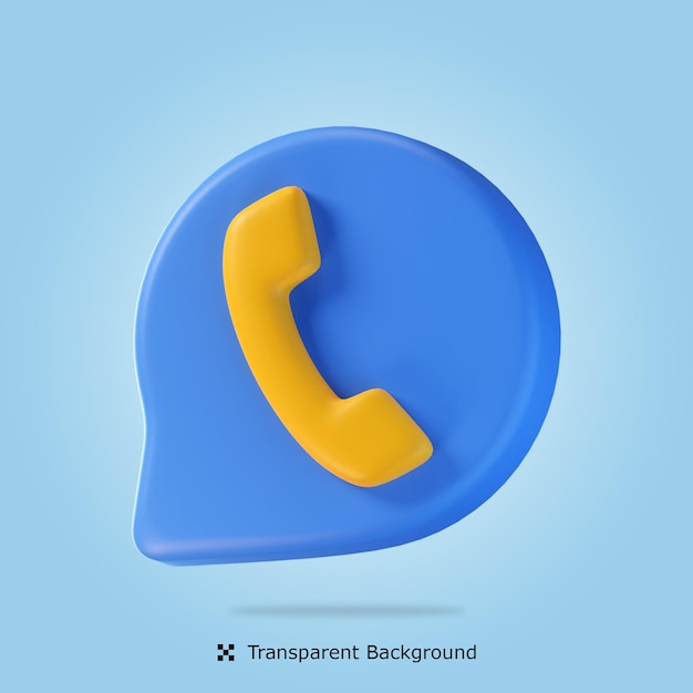 PSD 3d rendering calling 3d icon isolated illustration