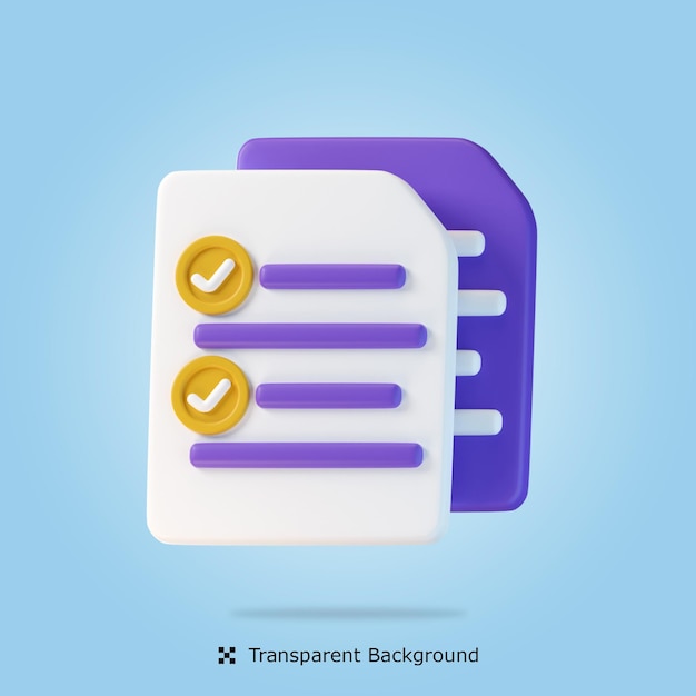 PSD 3d rendering Checklist 3d icon isolated illustration